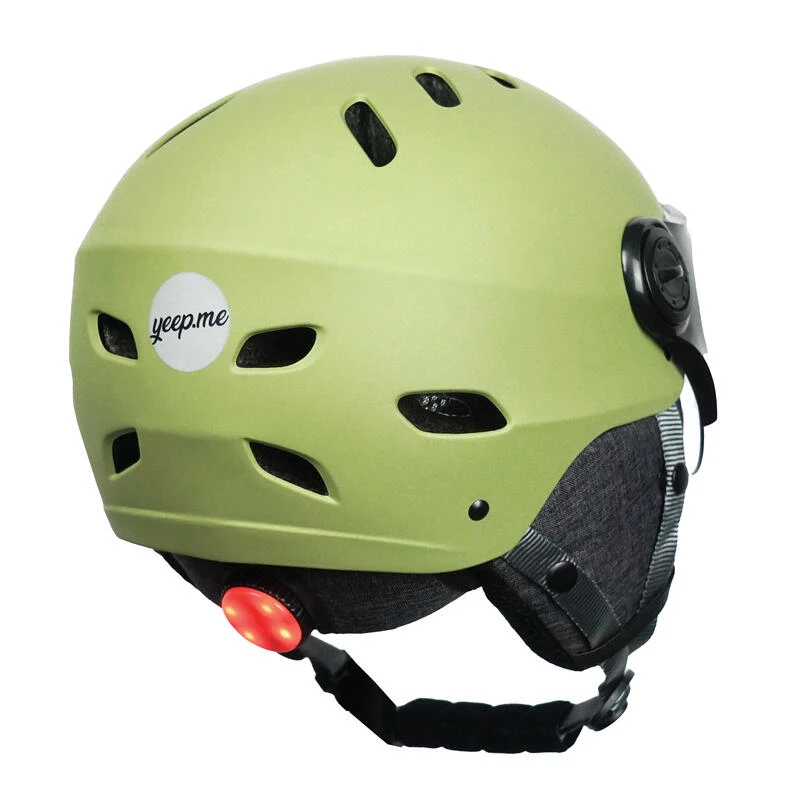 Casque LED H.30 Vision Kaki Avec Visière Pour Vélo, Trottinette 4 Casque LED H.30 Vision Kaki Avec Visière Pour Vélo, Trottinette – Image 2