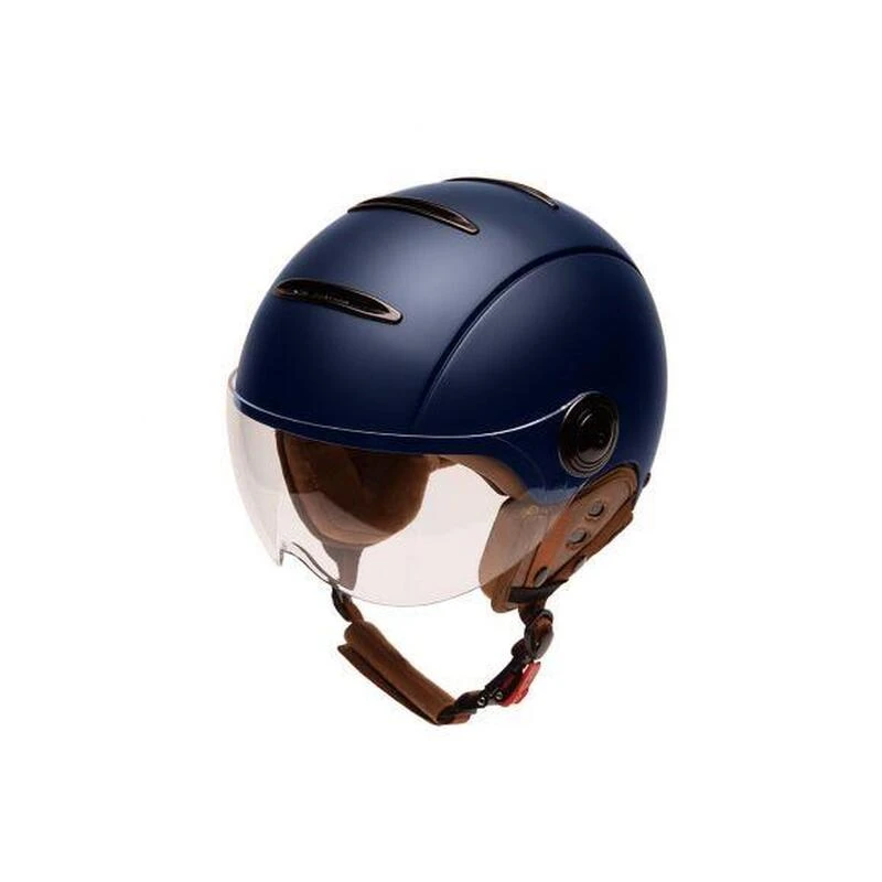 Casque Urbain Jet Tandem Bleu Mat Avec Visière 3 Casque Urbain Jet Tandem Bleu Mat Avec Visière