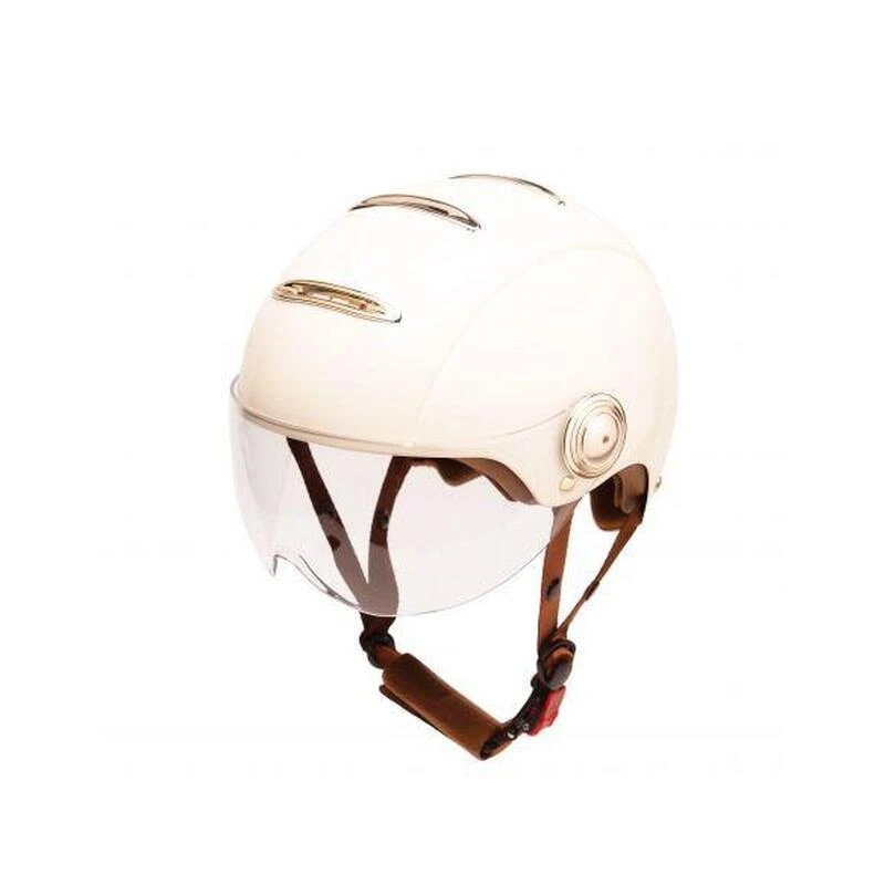 Casque Urbain Jet Tandem Crème Avec Visière 5 Casque Urbain Jet Tandem Crème Avec Visière – Image 3