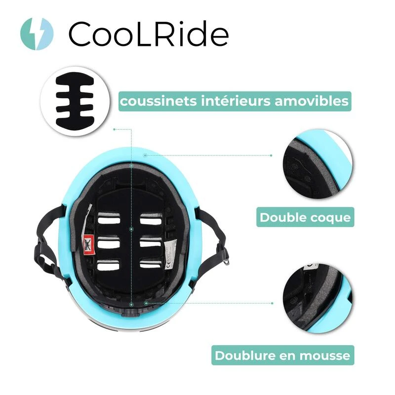 Casque Vélo Adulte 54-58 Cm Multisport Noir/Bleu 6 Casque Vélo Adulte 54-58 Cm Multisport Noir/Bleu – Image 4