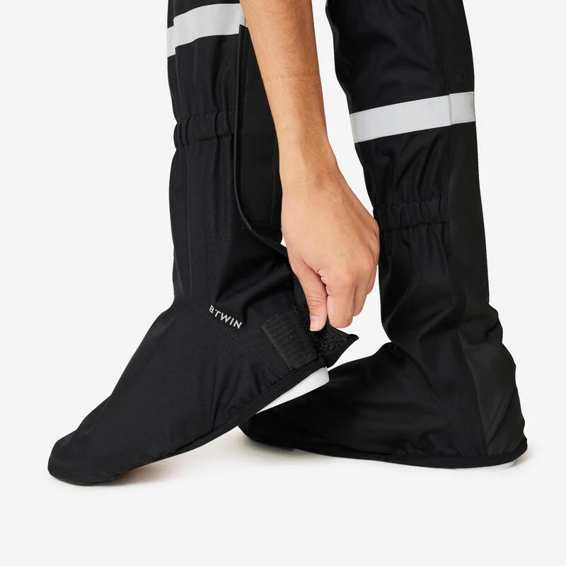 BTWIN Couvre Chaussures Hautes Imperméables Vélo Ville - Noir 6 BTWIN Couvre Chaussures Hautes Imperméables Vélo Ville - Noir – Image 4