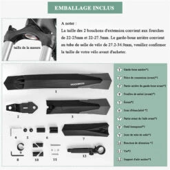 ROCKBROS Garde-boue De Vélo Garde-Boue VTT Avant Et Arrière Réglable En PP -Vélotaf Magasin garde boue de velo garde boue vtt avant et arriere reglable en pp 5