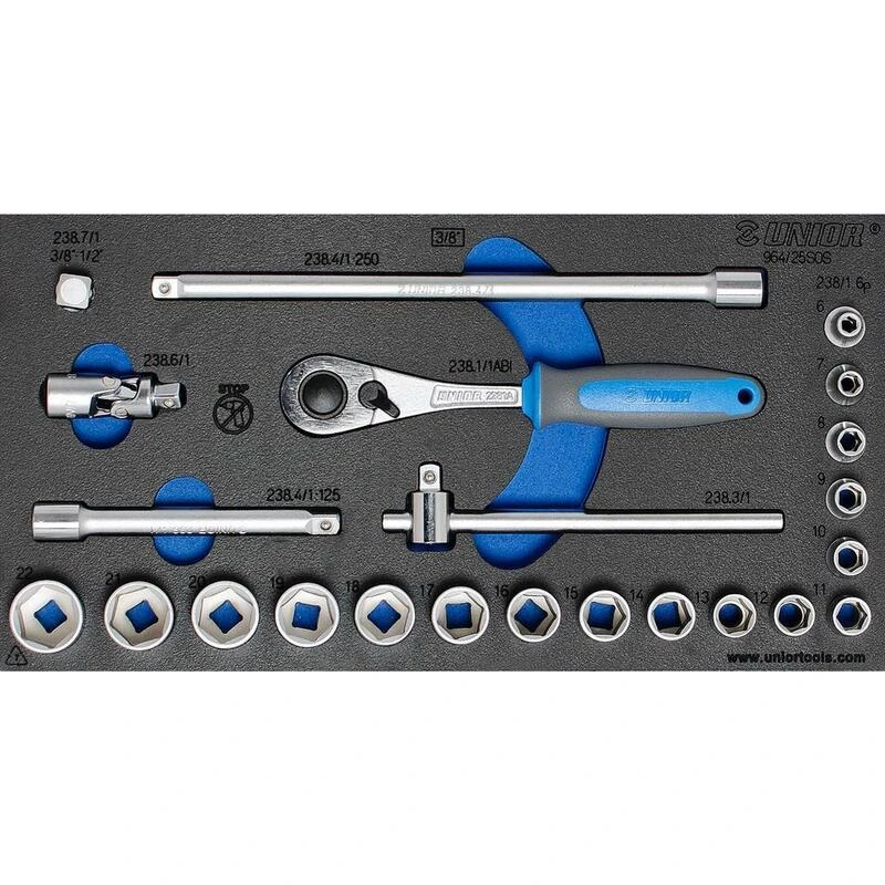 Unior Jeu De Douilles - 23 Pcs - 1.8 Kg - 1/3 3 Unior Jeu De Douilles - 23 Pcs - 1.8 Kg - 1/3