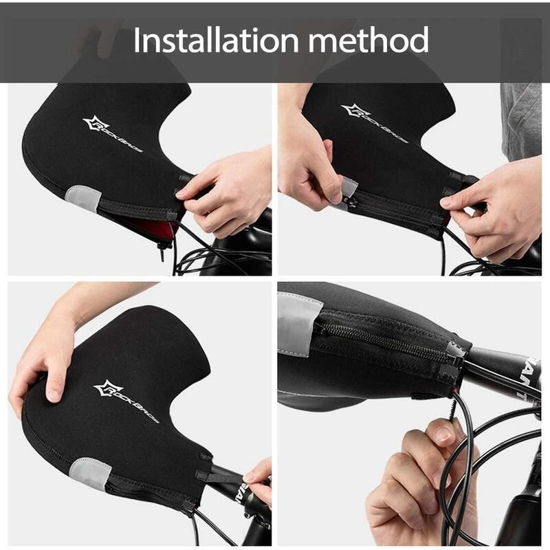 ROCKBROS Manchons Vélo De Guidon Thermique Polaire Gants De Guidon Hiver Impeméable 7 ROCKBROS Manchons Vélo De Guidon Thermique Polaire Gants De Guidon Hiver Impeméable – Image 5
