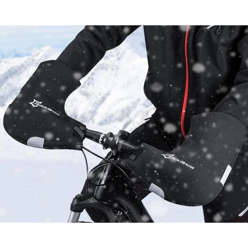 ROCKBROS Manchons Vélo De Guidon Thermique Polaire Gants De Guidon Hiver Impeméable 8 ROCKBROS Manchons Vélo De Guidon Thermique Polaire Gants De Guidon Hiver Impeméable – Image 6
