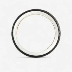 BTWIN Pneu Vélo Enfant Tringle Rigide 16X1.75 / ETRTO 47-305 Noir à Flanc Blanc