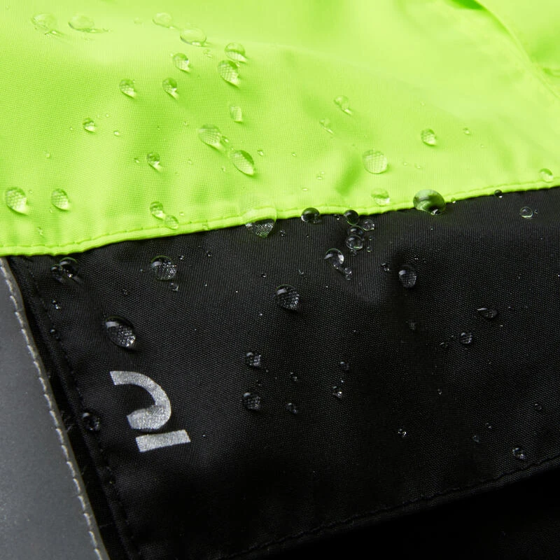 BTWIN PONCHO PLUIE VISIBILITE JOUR NUIT 560 NOIR JAUNE FLUO 10 BTWIN PONCHO PLUIE VISIBILITE JOUR NUIT 560 NOIR JAUNE FLUO – Image 8