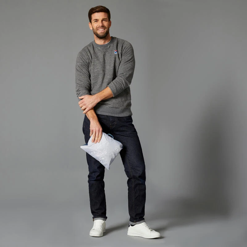 BTWIN PONCHO PLUIE VISIBILITE NUIT VELO VILLE 540 BLEU GRIS 11 BTWIN PONCHO PLUIE VISIBILITE NUIT VELO VILLE 540 BLEU GRIS – Image 9