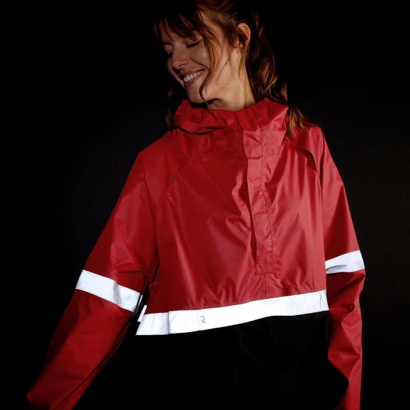 BTWIN PONCHO PLUIE VISIBILITE NUIT VELO VILLE 540 NOIR ROUGE 12 BTWIN PONCHO PLUIE VISIBILITE NUIT VELO VILLE 540 NOIR ROUGE – Image 10