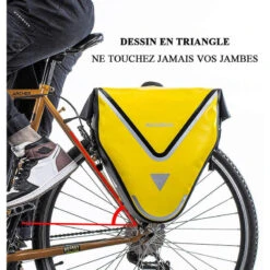 ROCKBROS Sacoche De Vélo Arrière Porte-Bagage Étanche Sac De Rangement VTT 20 L Jaune -Vélotaf Magasin sacoche de velo arriere porte bagage etanche sac de rangement vtt 20 l jaune 2