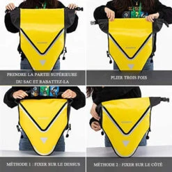 ROCKBROS Sacoche De Vélo Arrière Porte-Bagage Étanche Sac De Rangement VTT 20 L Jaune -Vélotaf Magasin sacoche de velo arriere porte bagage etanche sac de rangement vtt 20 l jaune 4