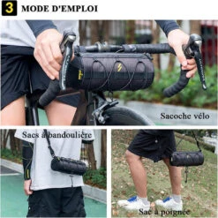 ROCKBROS Sacoche De Vélo/VTT/VTC Cadre Sac De Guidon Vélo 2,4L Sac à Bandoulière Noir -Vélotaf Magasin sacoche de velovttvtc cadre sac de guidon velo 24l sac a bandouliere noir 5