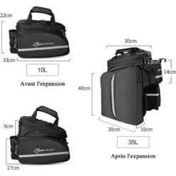 ROCKBROS Sacoche Vélo Porte-Bagage Arrière Sac De Rangement Étanche Housse De Pluie Noir -Vélotaf Magasin sacoche velo porte bagage arriere sac de rangement etanche housse de pluie noir 2