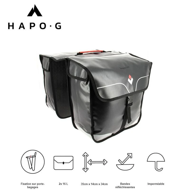Sacoche Vélo Porte Bagage étanche 32L Noir - Vélo électrique, VTT, VTC - HAPO-G 7 Sacoche Vélo Porte Bagage étanche 32L Noir - Vélo électrique, VTT, VTC - HAPO-G – Image 5