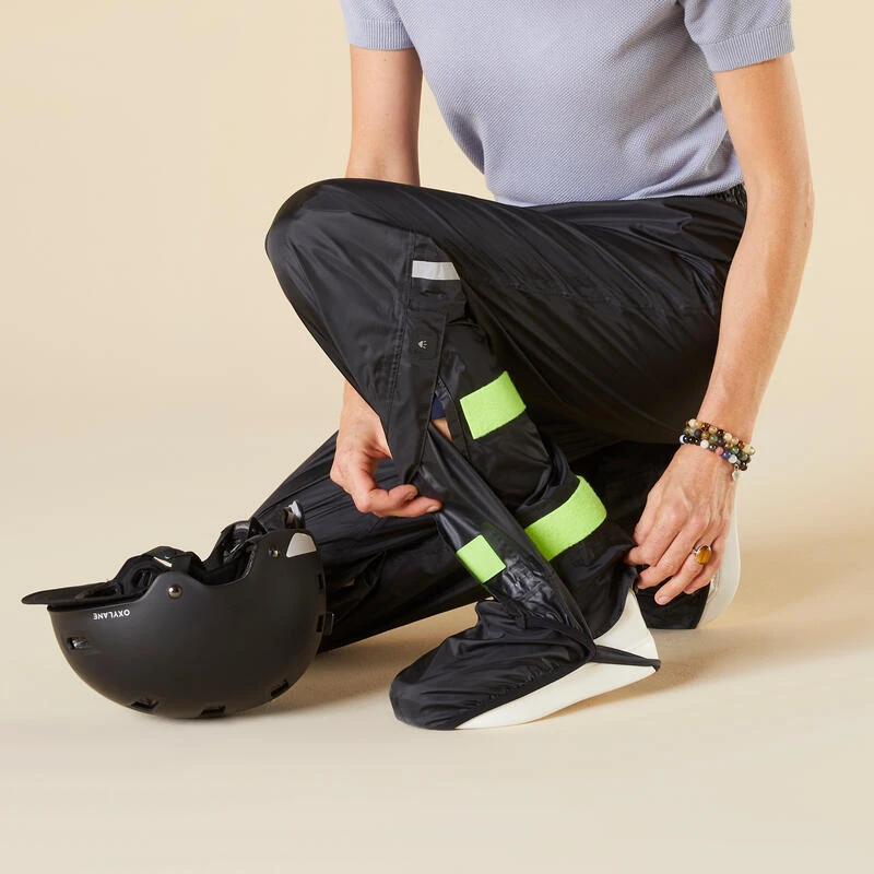 BTWIN SURPANTALON PLUIE VELO VILLE AVEC COUVRE-CHAUSSURES INTEGREES 100 NOIR 7 BTWIN SURPANTALON PLUIE VELO VILLE AVEC COUVRE-CHAUSSURES INTEGREES 100 NOIR – Image 5