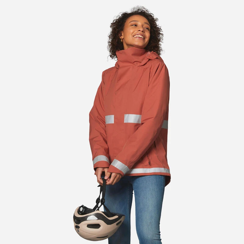 BTWIN VESTE PLUIE CHAUDE VELO VILLE VISIBILITE NUIT 540 FEMME TERRA COTTA 3 BTWIN VESTE PLUIE CHAUDE VELO VILLE VISIBILITE NUIT 540 FEMME TERRA COTTA