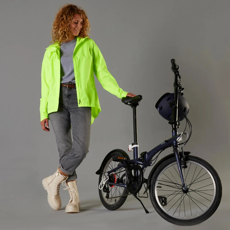 BTWIN VESTE PLUIE VELO VILLE FEMME 120 JAUNE FLUO CERTIFIÉE EPI VISIBILITÉ JOUR 4 BTWIN VESTE PLUIE VELO VILLE FEMME 120 JAUNE FLUO CERTIFIÉE EPI VISIBILITÉ JOUR – Image 2