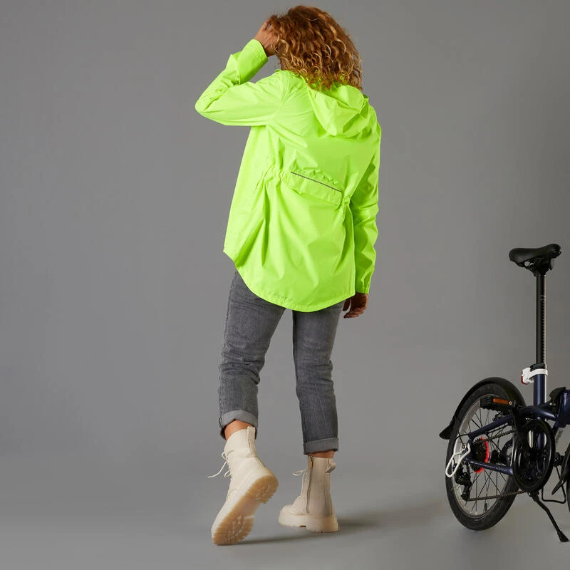 BTWIN VESTE PLUIE VELO VILLE FEMME 120 JAUNE FLUO CERTIFIÉE EPI VISIBILITÉ JOUR 8 BTWIN VESTE PLUIE VELO VILLE FEMME 120 JAUNE FLUO CERTIFIÉE EPI VISIBILITÉ JOUR – Image 6